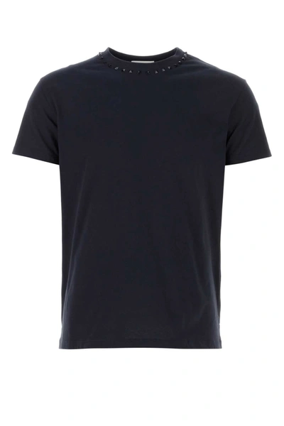 Shop Valentino Rockstud Cotton T-shirt In Black