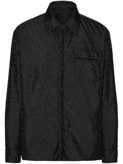 Shop Valentino Toile Iconographe Nylon Padded Jacket In Black