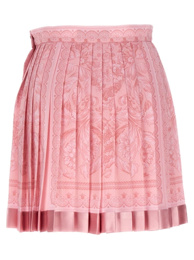 Shop Versace 'barocco' Skirt In Pink