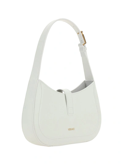 Shop Versace White Leather Bag In Optical White- Gol