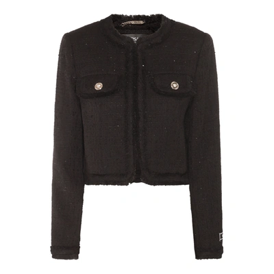 Shop Versace Jackets And Vests In Black