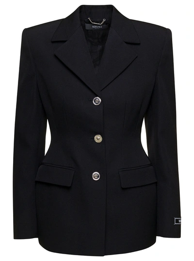 Shop Versace Jackets And Vests In Black