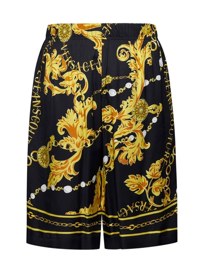 Versace Jeans Couture Chain Couture Bermuda Shorts In Black