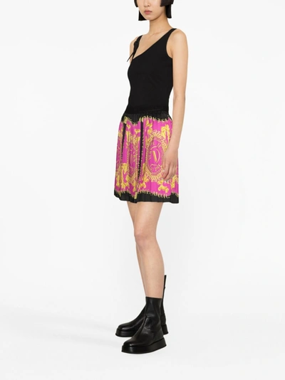 Shop Versace Jeans Couture Skirts In Fuchsia