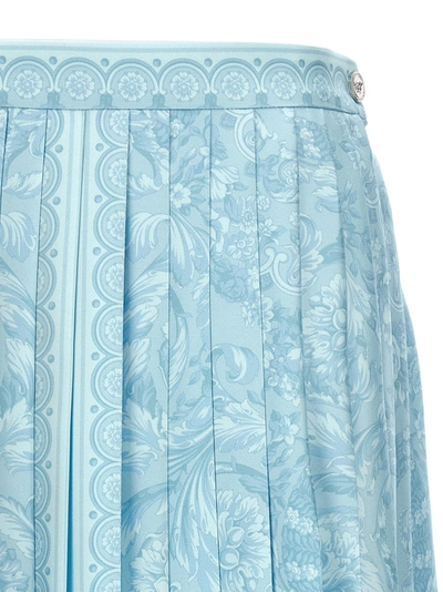 Shop Versace Skirts In Paleblue