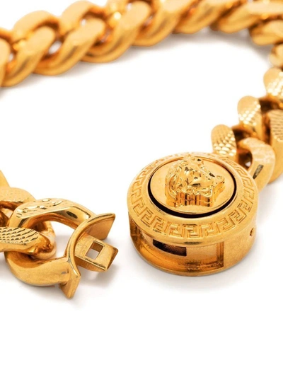 Shop Versace Medusa Head Bracelet In Golden