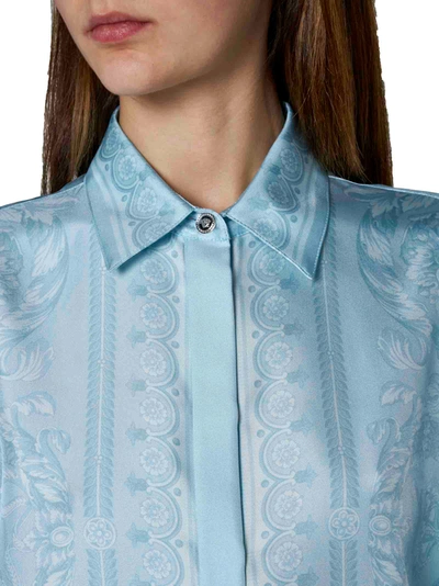 Shop Versace 'barocco' Shirt In Blue