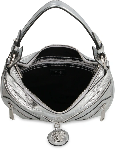 Shop Versace Shoulder Bags In Silver