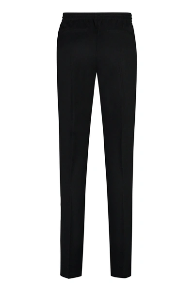 Shop Versace Stretch Viscose Trousers In Black