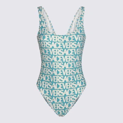 Shop Versace Swimsuits In Blue