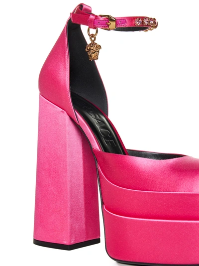 Shop Versace With Heel In Flamingo Gold