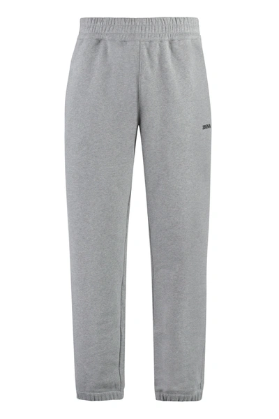 Shop Zegna Cotton Track-pants In Grey
