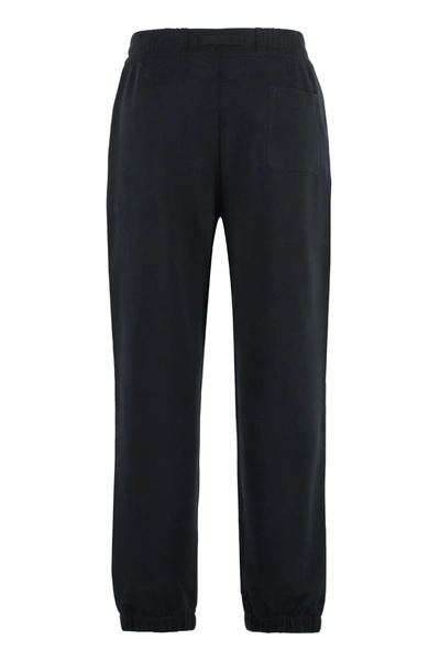 Zegna Cotton Track-pants With Elasticated Ankle Cuffs In Blue