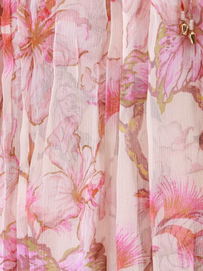 Shop Zimmermann Matchmaker Billow Floral Blouse In Pink