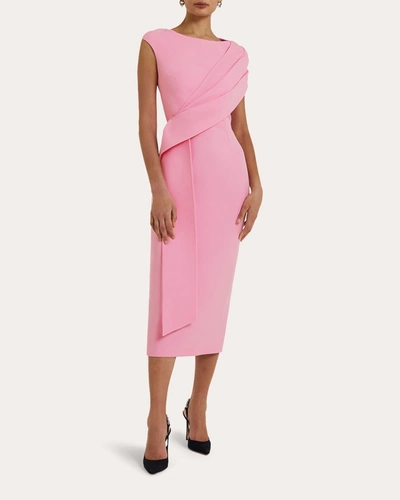 Shop Safiyaa Women's Regina Drape Midi Dress In Pink