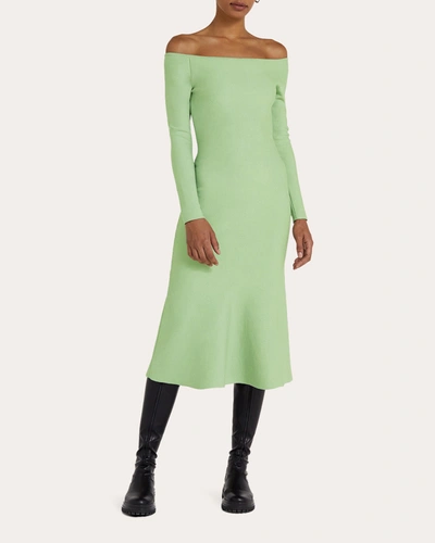 Shop Safiyaa Women's Renée Knit Off-shoulder Dress In Green