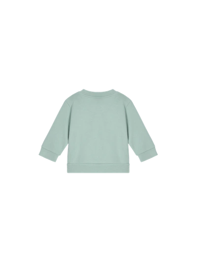 Shop Pangaia Baby 365 Midweight  Sweater — Eucalyptus Blue 18-24m