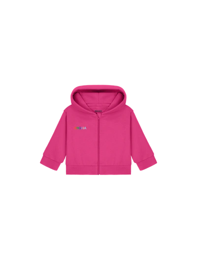 Shop Pangaia Baby 365 Midweight  Zip Up Hoodie — Tourmaline Pink 6-9m