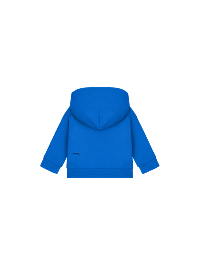 Shop Pangaia Baby 365 Midweight Zip Up Hoodie — Cobalt Blue 18-24m