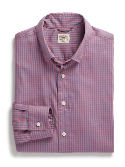 Shop Faherty Movement&trade; Shirt (tall) In Blue Rose Gingham