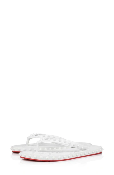 Shop Christian Louboutin Super Loubi Flip Flop In White