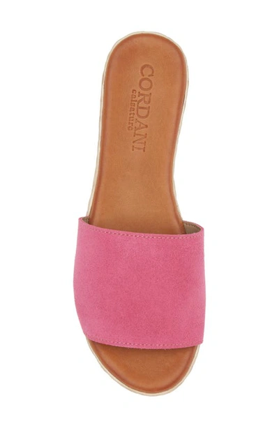 Cordani Bizzy Espadrille Platform Wedge Slide Sandal In Fuchsia Suede