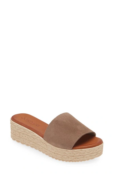 Shop Cordani Bizzy Espadrille Platform Wedge Slide Sandal In Taupe Suede