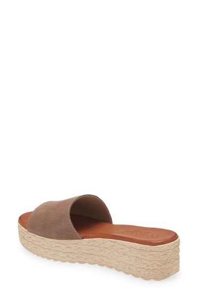 Cordani Bizzy Espadrille Platform Wedge Slide Sandal In Taupe Suede