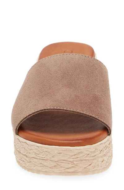 Cordani Bizzy Espadrille Platform Wedge Slide Sandal In Taupe Suede
