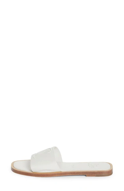 Christian Louboutin Cl Logo Slide Sandal In White