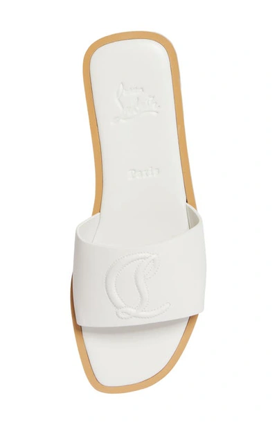 Christian Louboutin Cl Logo Slide Sandal In White