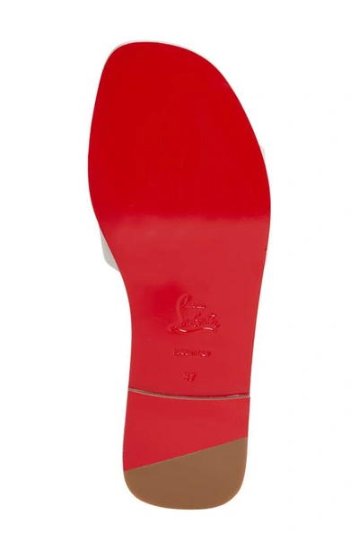 Christian Louboutin Cl Logo Slide Sandal In White