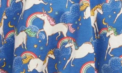 Shop Mini Boden Kids' Unicorn Print Jersey Skort In Delft Blue Unicorn