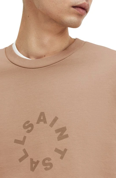 Shop Allsaints Tierra Logotype Graphic Sweatshirt In Camel Brown