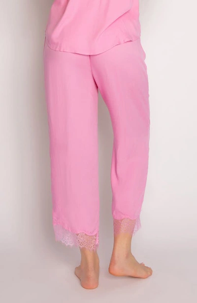 Shop Pj Salvage Water Bloom Tie Waist Pajama Pants In Pink Orchid