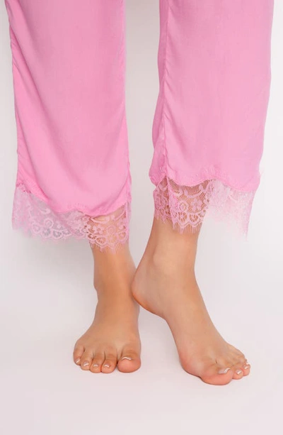 Shop Pj Salvage Water Bloom Tie Waist Pajama Pants In Pink Orchid