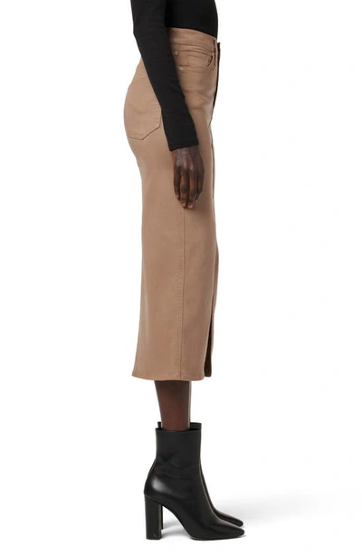 Shop Hudson Reconstructed Denim Maxi Skirt In Coated Hot Latte