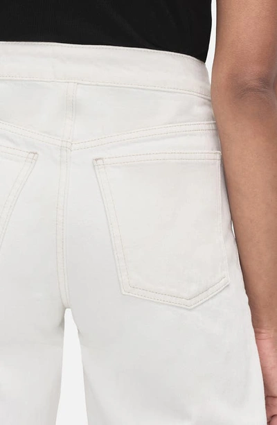 Shop Frame Angled Zip Barrel Jeans In Ecru