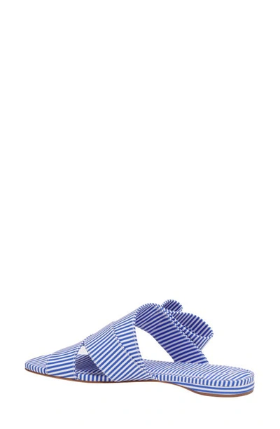 Shop Kate Spade Bianca Stripe Slide Sandal In Wild Blue Iris/ Fresh