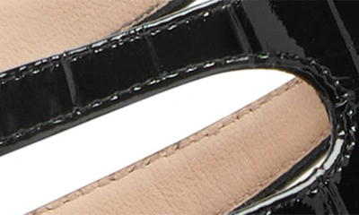 Shop Tom Ford Cage Croc Embossed Ankle Strap Stiletto Sandal In Black