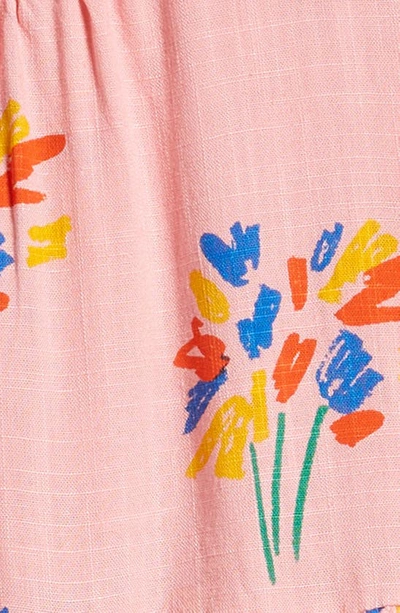 Shop Bobo Choses Kids' Floral Flutter Sleeve Dress In Pink