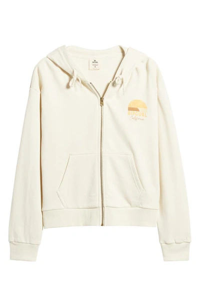 Rip Curl Line-up Cotton Graphic Zip-up Hoodie In California Bone