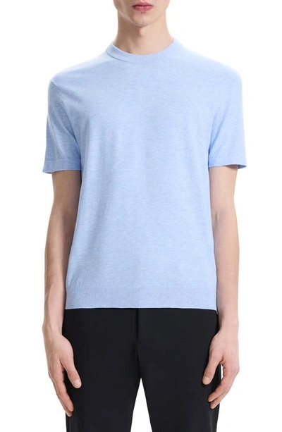 Shop Theory Sarior Short Sleeve Sweater In Skylight Melange