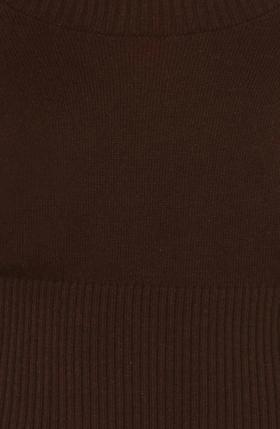 Shop House Of Cb Raquel Scoop Neck Crop Sweater In Chocolate Brown
