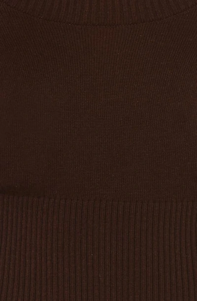 House Of Cb Raquel Scoop Neck Crop Sweater In Chocolate Brown