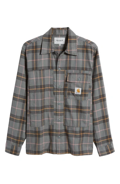 Shop Carhartt Hadley Plaid Cotton Flannel Button-up Shirt In Hadley Check Jura