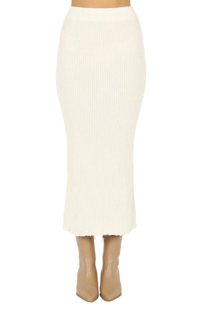Petal And Pup Petal & Pup Payton Mock Neck Top & Maxi Skirt Rib Set In White