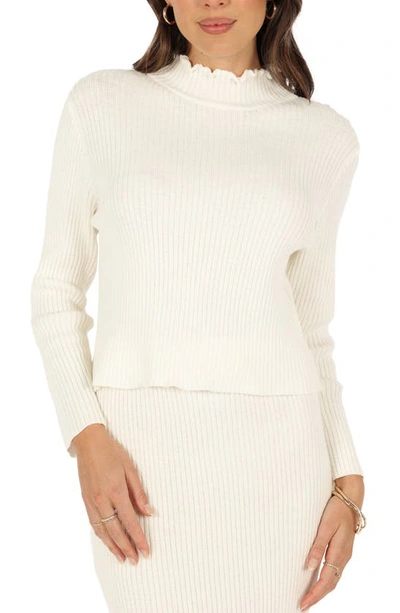 Shop Petal And Pup Petal & Pup Payton Mock Neck Top & Maxi Skirt Rib Set In White