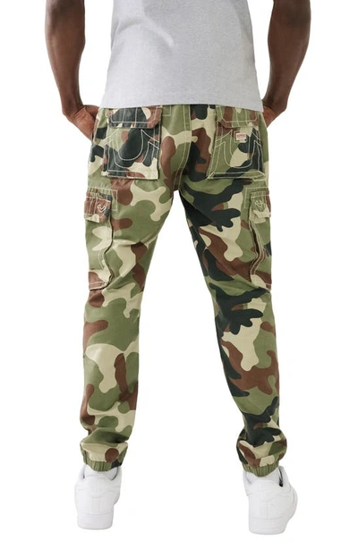 Shop True Religion Brand Jeans Big T Camouflage Cargo Joggers In Green Camo