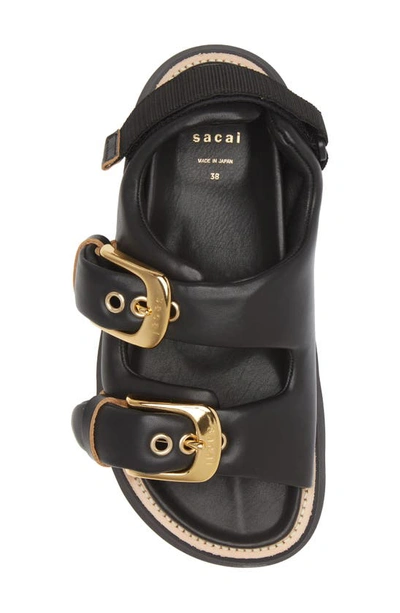 Shop Sacai Belt Sandal In Black